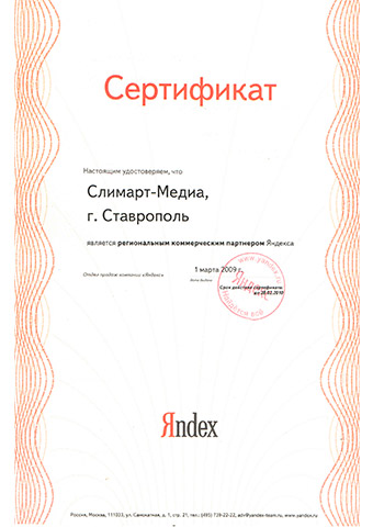 Региональный коммерческий партнер Яндекса
